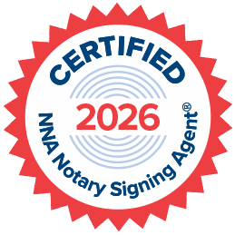 Certified 2026 NNA Notary Signing Agent badge